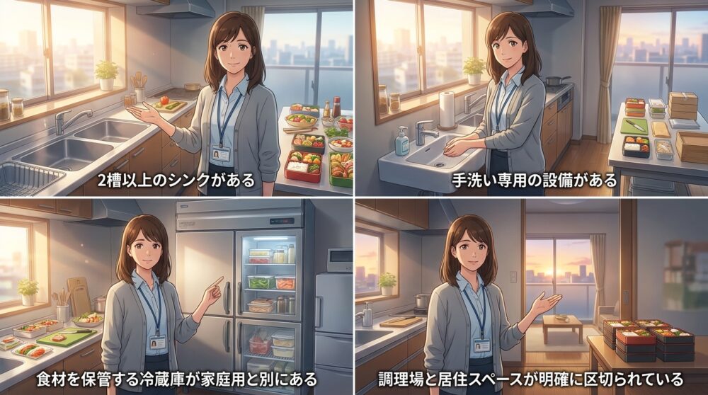 家庭用キッチンでは基準を満たせないケースが多い