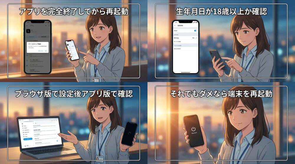 ブラウザ版で設定した後にアプリ版で動作確認する