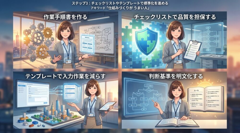 ステップ3：チェックリストやテンプレートで標準化を進める