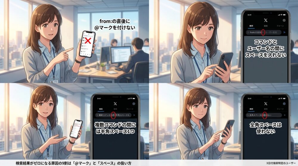 検索結果がゼロになる原因の9割は「@マーク」と「スペース」の扱い方
