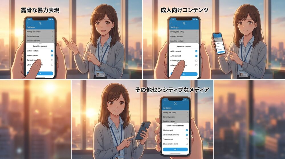 Xが「センシティブ」と定義する3つの基準