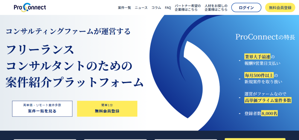 プロコネクト（ProConnect）の公式サイト