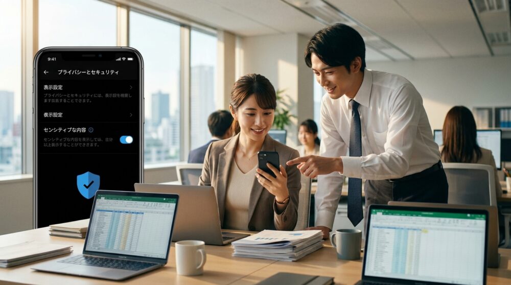 センシティブな内容の表示・非表示を切り替える設定