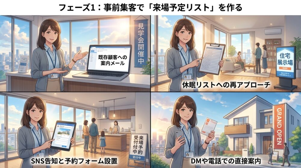 フェーズ1：事前集客で「来場予定リスト」を作る
