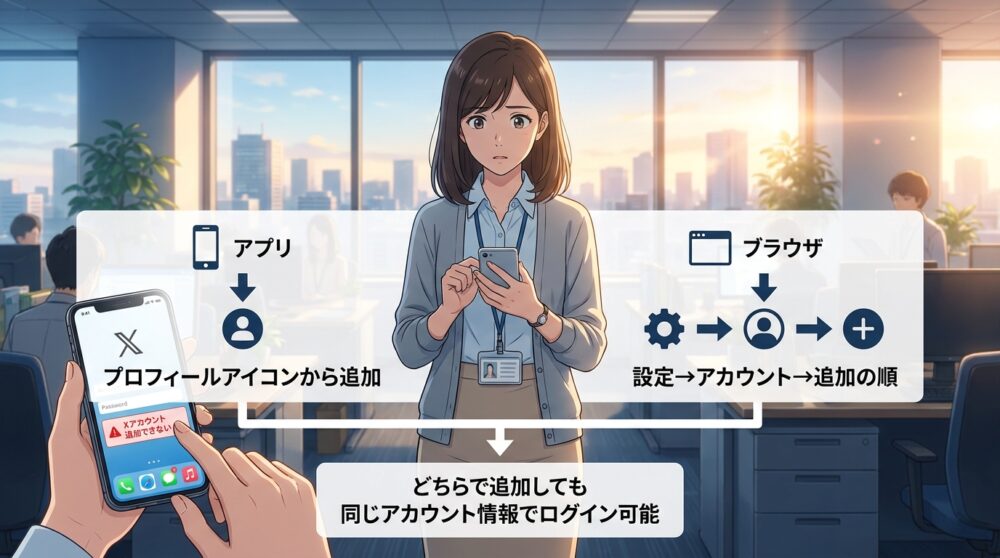 アプリとブラウザ版で追加手順がどう違うか