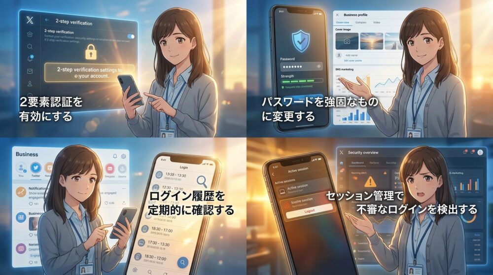 セキュリティ設定でアカウントを守る項目