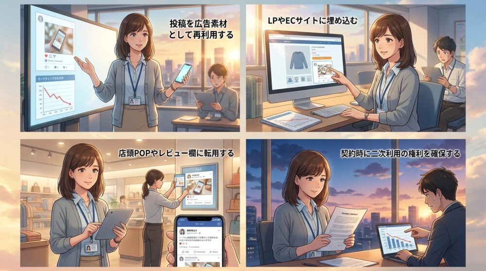 投稿を素材として再活用する導線設計があるかどうか