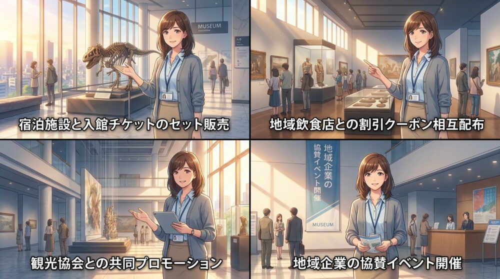地域企業や宿泊施設と組んで相互送客の流れをつくる