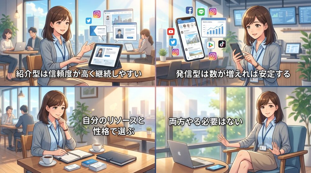 時間をかけて関係を育てるか、数を増やして確率を上げるか