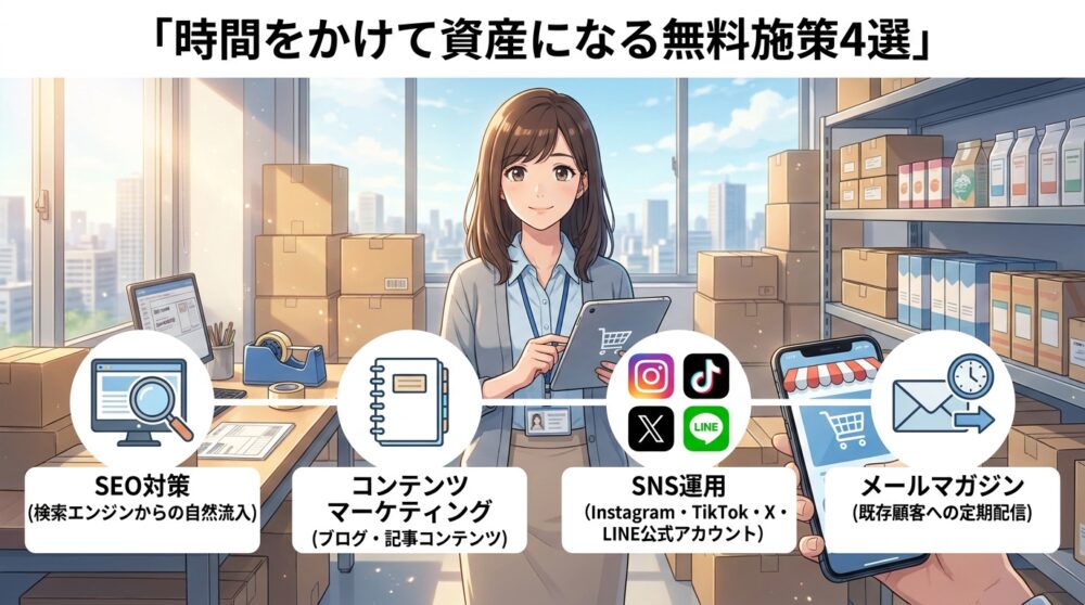 時間をかけて資産になる無料施策4選