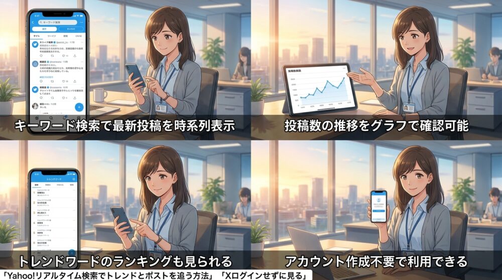 Yahoo!リアルタイム検索でトレンドとポストを追う方法