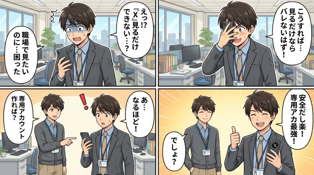 X見るだけできないの4コマ漫画