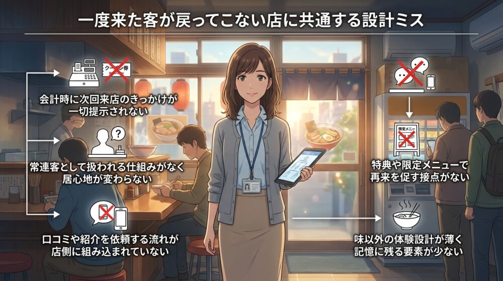 一度来た客が戻ってこない店に共通する設計ミス
