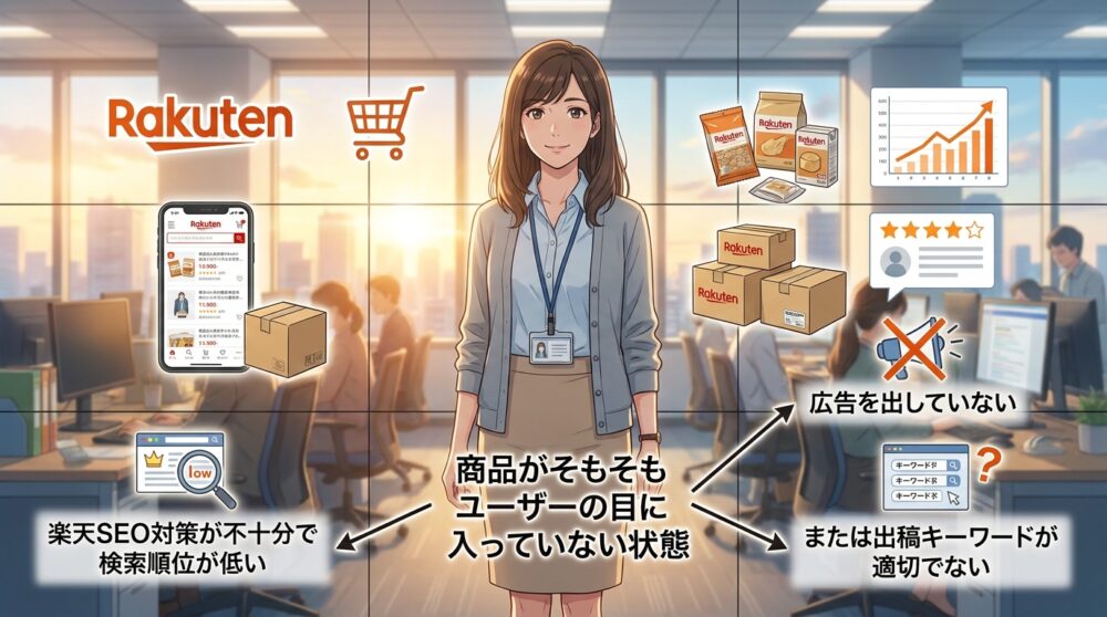 商品がそもそもユーザーの目に入っていない状態