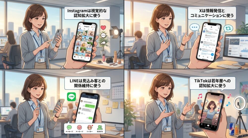 各SNSプラットフォームの特性と使い分け