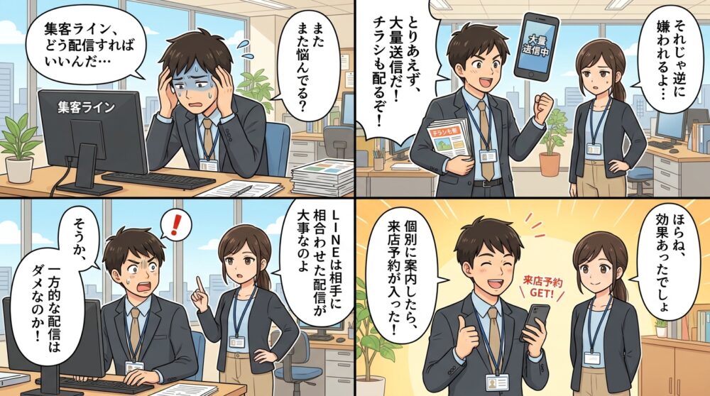 集客 ラインの4コマ漫画