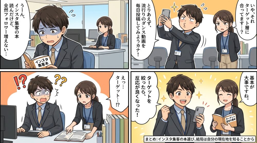 インスタ 集客 本の4コマ漫画