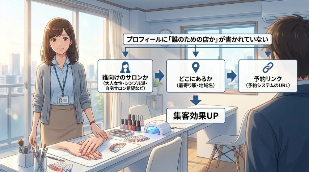 プロフィールに「誰のための店か」が書かれていない