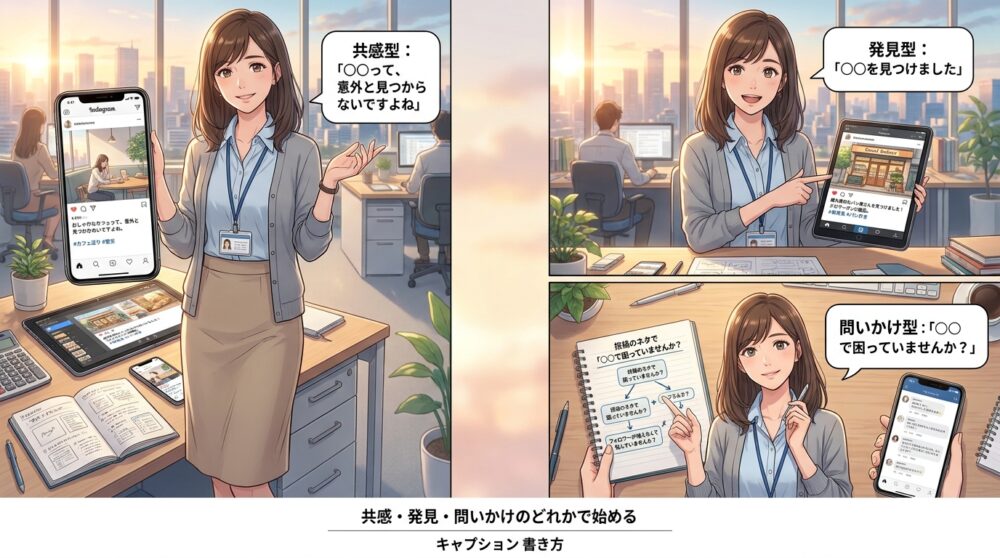 共感・発見・問いかけのどれかで始める