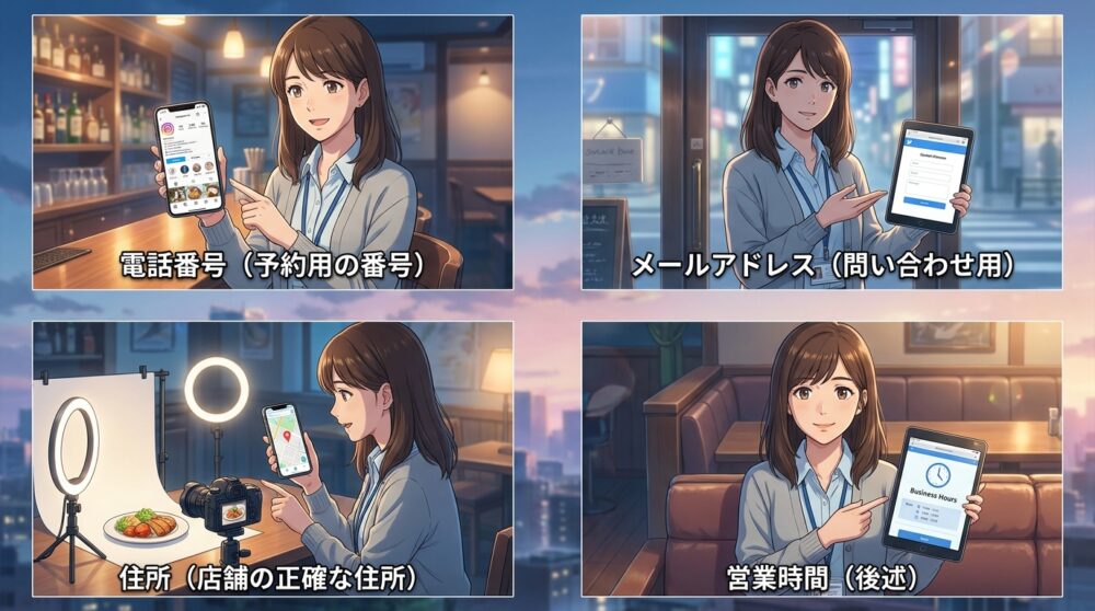 ビジネスアカウントへの切り替えと基本情報の入力