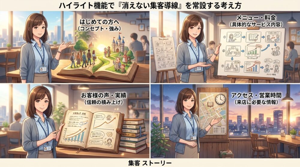ハイライト機能で「消えない集客導線」を常設する考え方