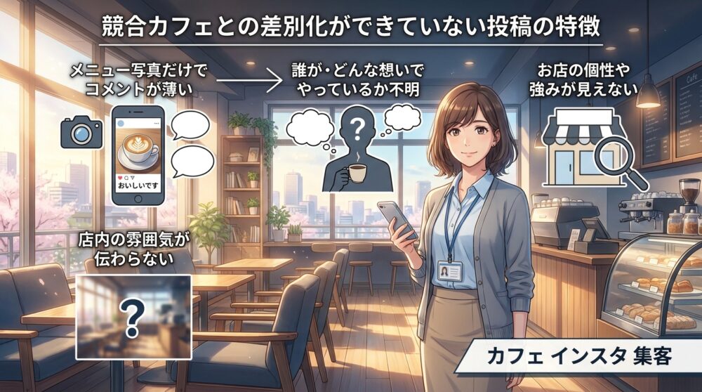 競合カフェとの差別化ができていない投稿の特徴