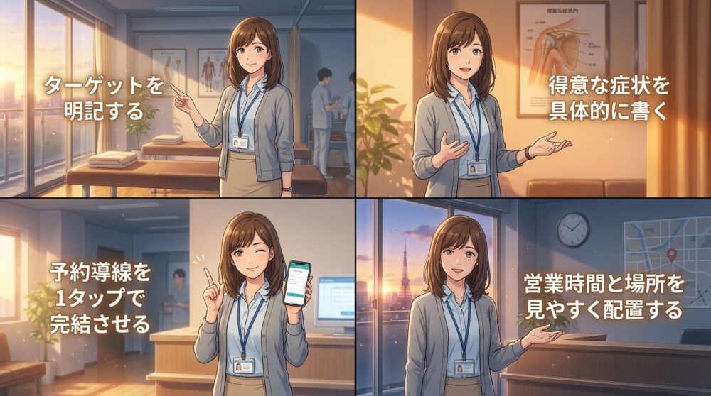 プロフィールで「この院が自分に合っている」と直感的にわかる設計をしている