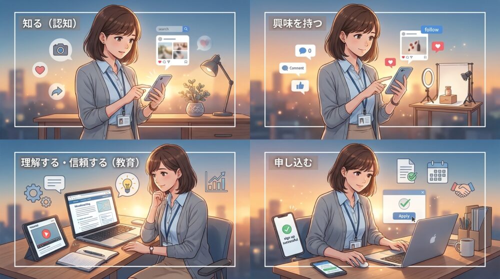 SNSは「認知」で止まり、申込みまでの導線が設計されていない