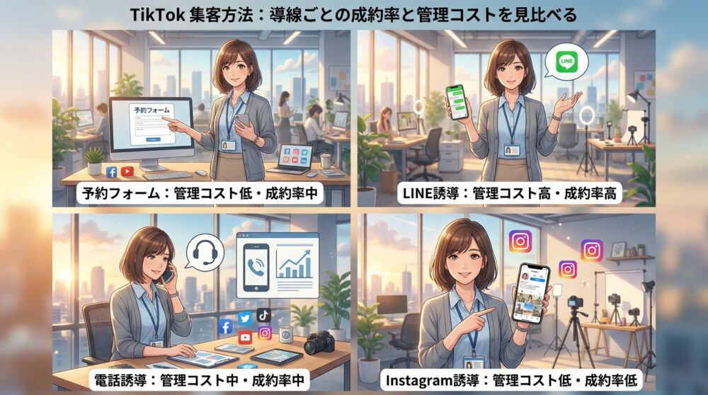 導線ごとの成約率と管理コストを見比べる