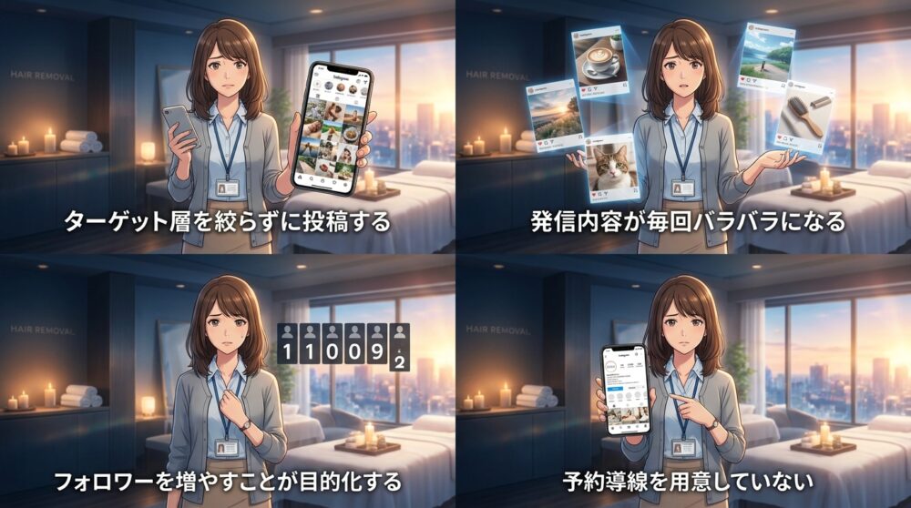 コンセプトがブレるとフォロワーの質も予約率も上がらない
