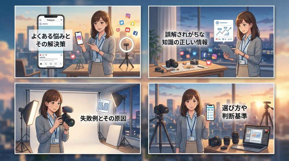 ターゲットの悩みを解決する投稿で専門性を示す