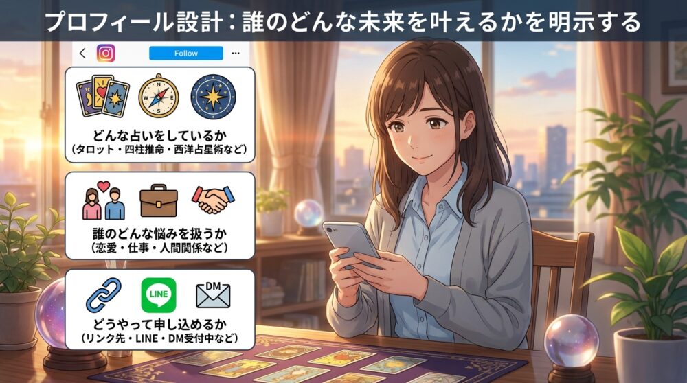 プロフィール設計:誰のどんな未来を叶えるかを明示する