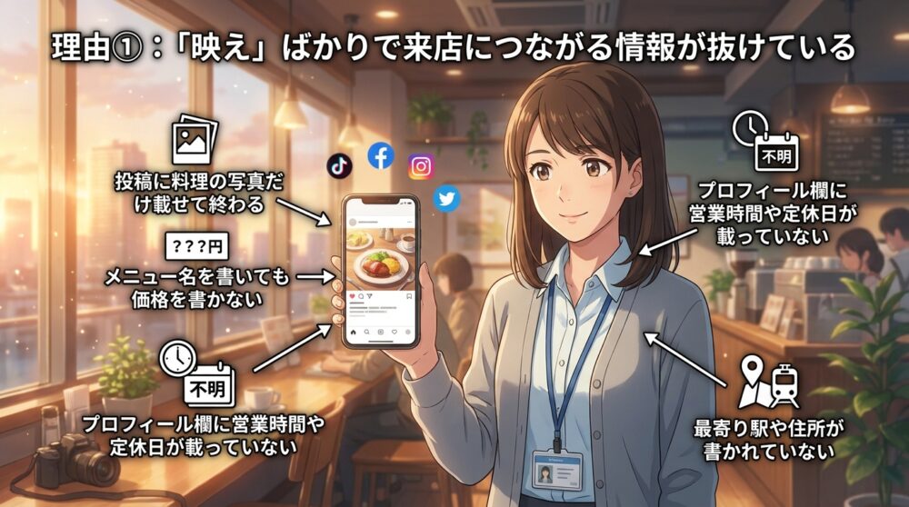 理由①：「映え」ばかりで来店につながる情報が抜けている