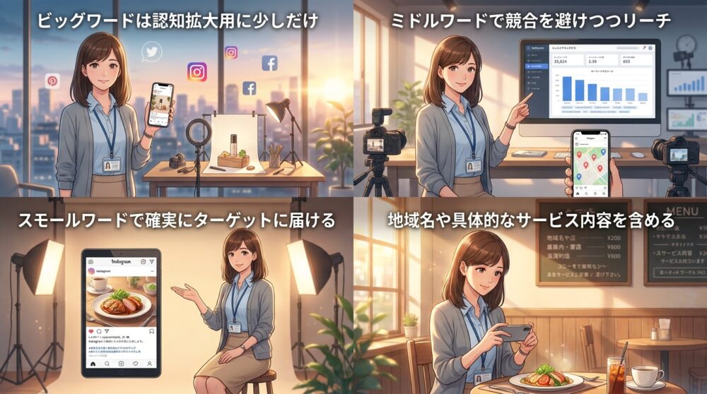 ハッシュタグは競合の多いビッグワードだけでなくミドル・スモールワードを混ぜる