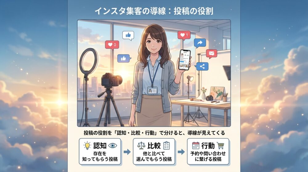 投稿の役割を「認知・比較・行動」で分けると、導線が見えてくる