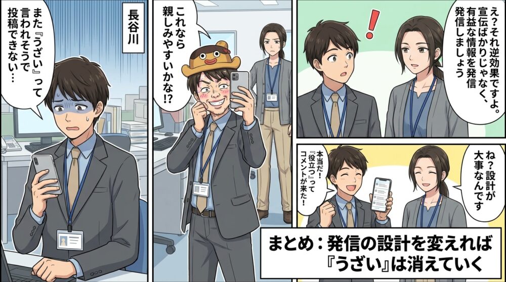 インスタ 集客 うざいの4コマ漫画