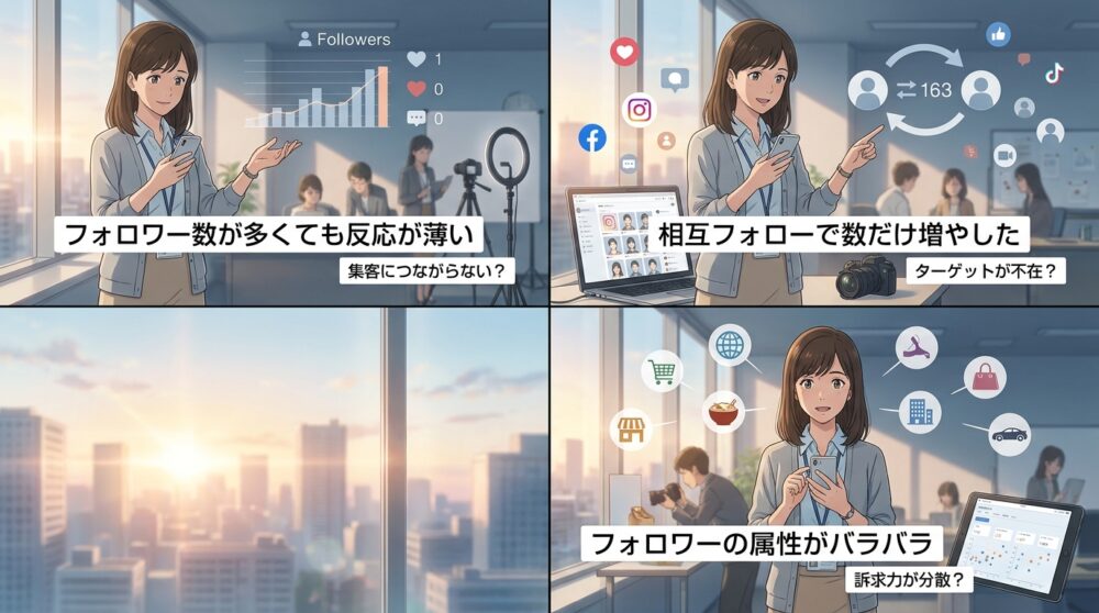 フォロワー数さえ増やせば集客できると誤解している