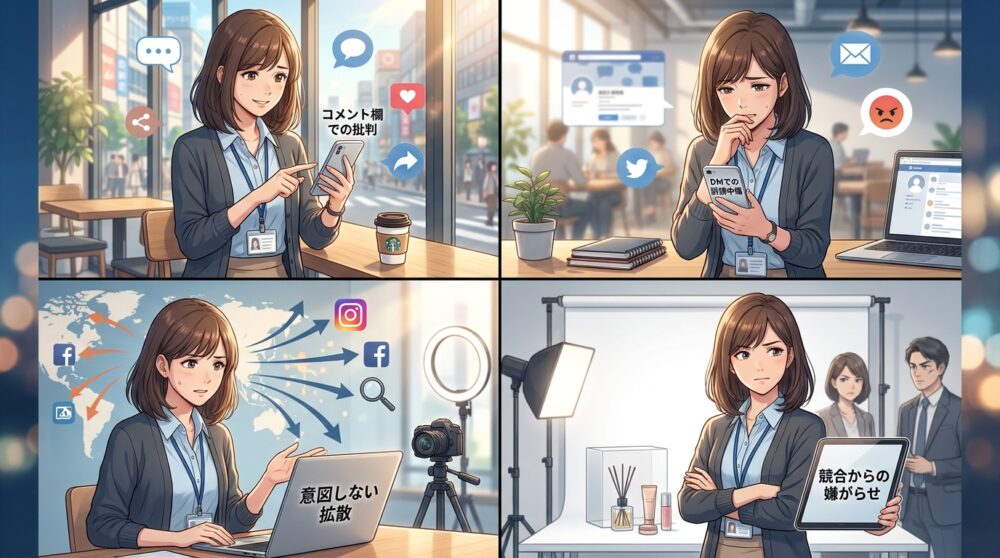 炎上リスクや誹謗中傷に巻き込まれる可能性がある