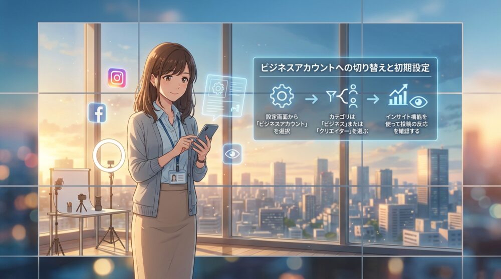 ビジネスアカウントへの切り替えと初期設定