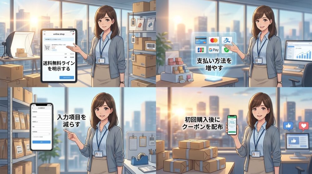 カゴ落ち対策とクーポン配布のタイミング