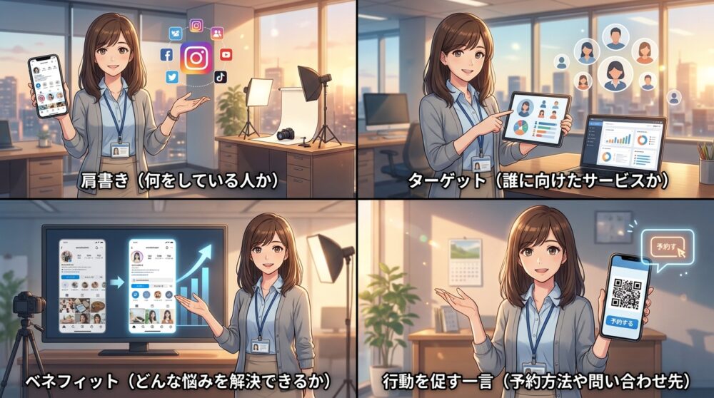 プロフィールで「何をしてくれる人か」が3秒で伝わるように整える