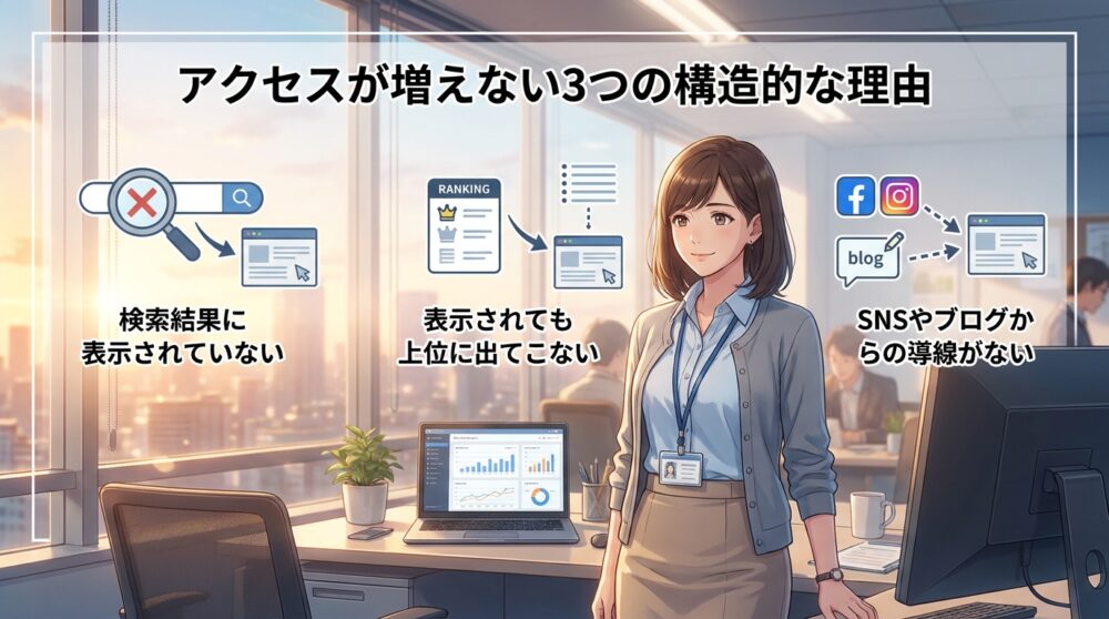 アクセスが増えない3つの構造的な理由