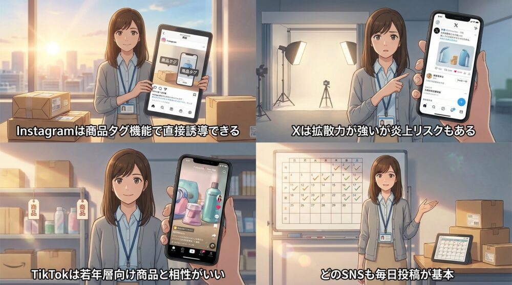 Instagram・X・TikTokから自然流入を作る